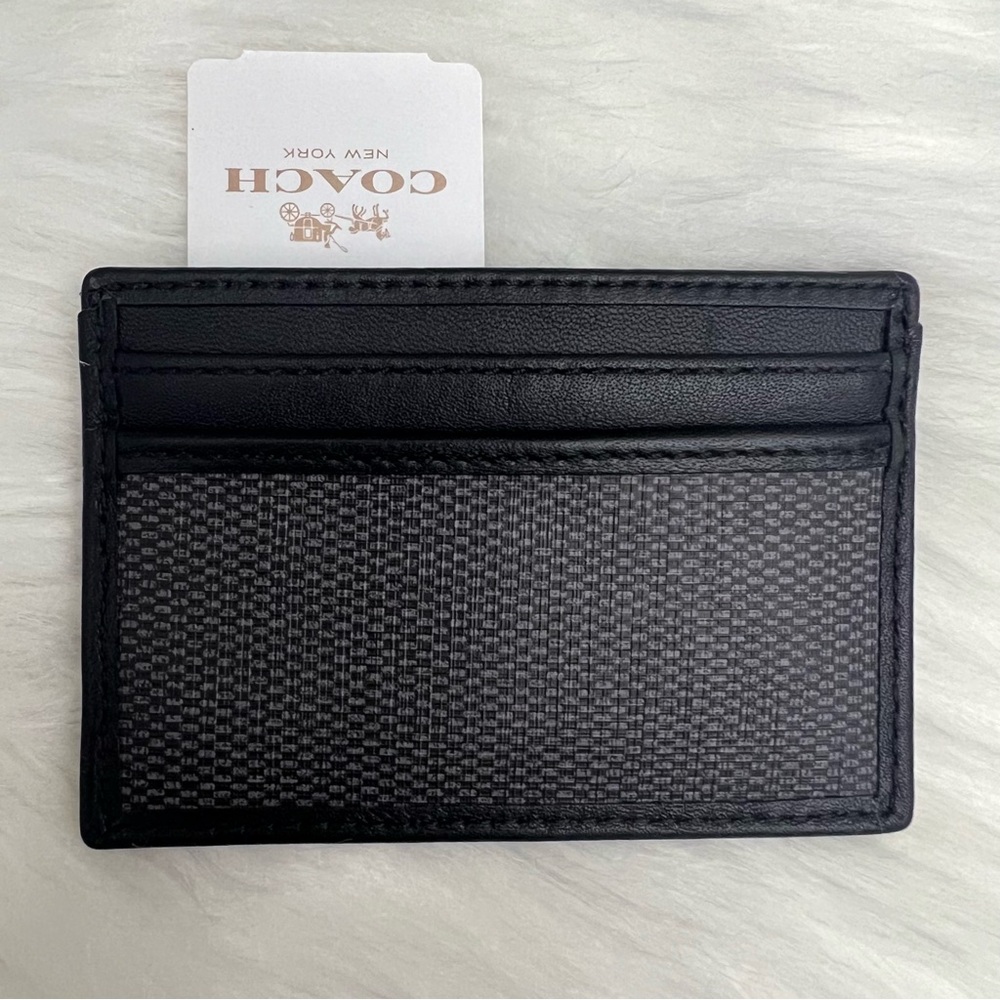 NWT - Coach Charcoal Card Case for Men - Style F74814 - Picture 2 of 2
